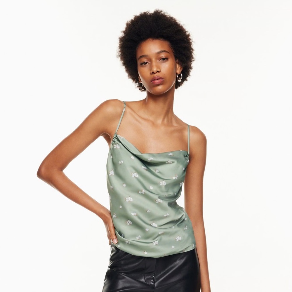 BNWT Aritzia Wilfred Allusion Camisole in Green Floral Print